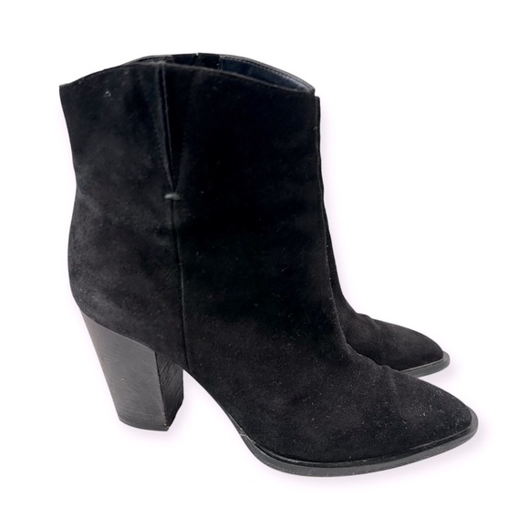 VINCE Suede Western Style Ankle Boot Size 7.5 Black - Picture 3 of 10